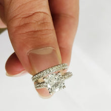 Load image into Gallery viewer, 4Colors Princess Luxury Propose Trendy Sparkling Round Cut Zircon Ring Set Women Brilliant Shiny Stone Wedding Rings Teen Girls