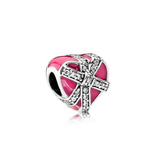 Load image into Gallery viewer, Hot Sale Silver Beads Hollow Gift Box Flower Bow Crystal Glaze Bead For 925 Original Pandora Charm Bracelets &amp; Bangles Jewelry