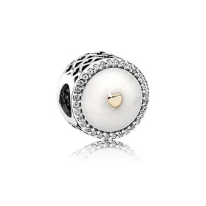 Hot Sale Silver Beads Hollow Gift Box Flower Bow Crystal Glaze Bead For 925 Original Pandora Charm Bracelets & Bangles Jewelry