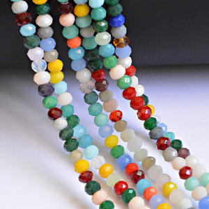 New! 4MM 140 piece/lot Loose Spacer Bead Cut Faceted Glass Stand Beads Fashion Jewelry Free Shipping Wholesale