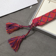 Load image into Gallery viewer, Fashion Brand Style Fabric Bangle DIY logo Hand-Embroidery Stripe Cotton Weaving Bracelets For Women