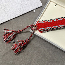 Load image into Gallery viewer, Fashion Brand Style Fabric Bangle DIY logo Hand-Embroidery Stripe Cotton Weaving Bracelets For Women