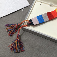 Load image into Gallery viewer, Fashion Brand Style Fabric Bangle DIY logo Hand-Embroidery Stripe Cotton Weaving Bracelets For Women