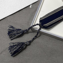 Load image into Gallery viewer, Fashion Brand Style Fabric Bangle DIY logo Hand-Embroidery Stripe Cotton Weaving Bracelets For Women