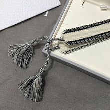 Load image into Gallery viewer, Fashion Brand Style Fabric Bangle DIY logo Hand-Embroidery Stripe Cotton Weaving Bracelets For Women