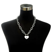 Load image into Gallery viewer, Love heart lock necklace with key women metal padlock chain Necklaces pendant collar 2019 trendy fashion jewelry