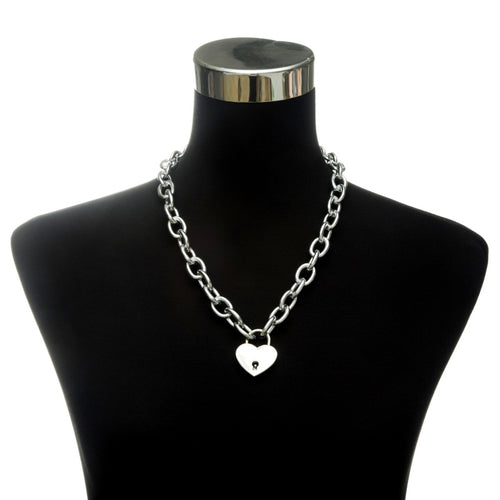 Love heart lock necklace with key women metal padlock chain Necklaces pendant collar 2019 trendy fashion jewelry