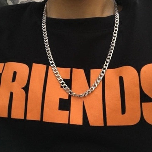Menswear Punk Stainless Steel Necklace Hip-hop Chain Cuban Brake Chain Menswear Rock Band Women's Jewelry 