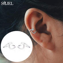 Load image into Gallery viewer, SMJEL Bohemian Vintage Earrings Jewelry Leaf Geometric Round Stud Earrings for Women Simple Bar Leaf Earing Ear Climber Girls