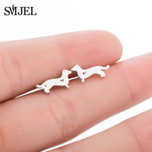 Load image into Gallery viewer, SMJEL Bohemian Vintage Earrings Jewelry Leaf Geometric Round Stud Earrings for Women Simple Bar Leaf Earing Ear Climber Girls