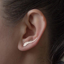 Load image into Gallery viewer, SMJEL Bohemian Vintage Earrings Jewelry Leaf Geometric Round Stud Earrings for Women Simple Bar Leaf Earing Ear Climber Girls