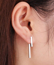 Load image into Gallery viewer, SMJEL Bohemian Vintage Earrings Jewelry Leaf Geometric Round Stud Earrings for Women Simple Bar Leaf Earing Ear Climber Girls