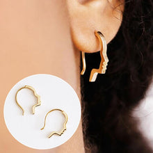 Load image into Gallery viewer, SMJEL Bohemian Vintage Earrings Jewelry Leaf Geometric Round Stud Earrings for Women Simple Bar Leaf Earing Ear Climber Girls