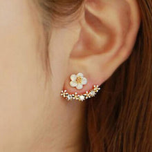 Load image into Gallery viewer, SMJEL Bohemian Vintage Earrings Jewelry Leaf Geometric Round Stud Earrings for Women Simple Bar Leaf Earing Ear Climber Girls