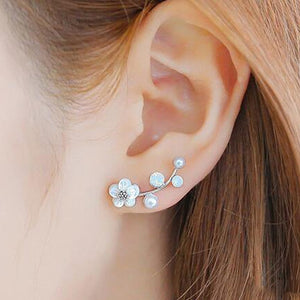 SMJEL Bohemian Vintage Earrings Jewelry Leaf Geometric Round Stud Earrings for Women Simple Bar Leaf Earing Ear Climber Girls