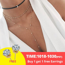 Load image into Gallery viewer, 17KM Boho Gold Necklaces Pendants For Women Vintage Y Lock Moon Pearl Star Necklace 2019 Female Collar Choker Fashion Jewelry