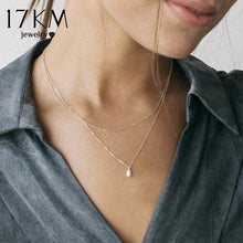 Load image into Gallery viewer, 17KM Boho Gold Necklaces Pendants For Women Vintage Y Lock Moon Pearl Star Necklace 2019 Female Collar Choker Fashion Jewelry