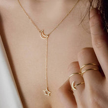 Load image into Gallery viewer, 17KM Boho Gold Necklaces Pendants For Women Vintage Y Lock Moon Pearl Star Necklace 2019 Female Collar Choker Fashion Jewelry