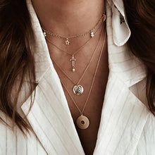 Load image into Gallery viewer, 17KM Boho Gold Necklaces Pendants For Women Vintage Y Lock Moon Pearl Star Necklace 2019 Female Collar Choker Fashion Jewelry
