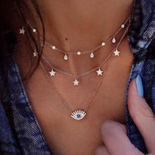 Load image into Gallery viewer, 17KM Boho Gold Necklaces Pendants For Women Vintage Y Lock Moon Pearl Star Necklace 2019 Female Collar Choker Fashion Jewelry