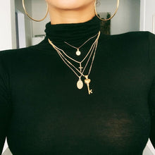 Load image into Gallery viewer, 17KM Boho Gold Necklaces Pendants For Women Vintage Y Lock Moon Pearl Star Necklace 2019 Female Collar Choker Fashion Jewelry