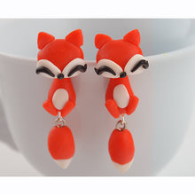Load image into Gallery viewer, Handmade Polymer Clay Animal Stud Earrings For Women Cute 3D Cartoon Colorful Jewelry Lovely Flower Panda Pig Dog Cat Stitch