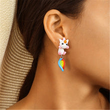 Load image into Gallery viewer, Handmade Polymer Clay Animal Stud Earrings For Women Cute 3D Cartoon Colorful Jewelry Lovely Flower Panda Pig Dog Cat Stitch