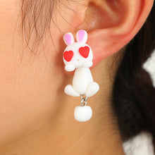 Load image into Gallery viewer, Handmade Polymer Clay Animal Stud Earrings For Women Cute 3D Cartoon Colorful Jewelry Lovely Flower Panda Pig Dog Cat Stitch