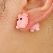 Load image into Gallery viewer, Handmade Polymer Clay Animal Stud Earrings For Women Cute 3D Cartoon Colorful Jewelry Lovely Flower Panda Pig Dog Cat Stitch