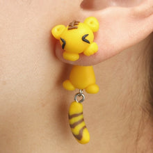 Load image into Gallery viewer, Handmade Polymer Clay Animal Stud Earrings For Women Cute 3D Cartoon Colorful Jewelry Lovely Flower Panda Pig Dog Cat Stitch