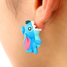 Load image into Gallery viewer, Handmade Polymer Clay Animal Stud Earrings For Women Cute 3D Cartoon Colorful Jewelry Lovely Flower Panda Pig Dog Cat Stitch