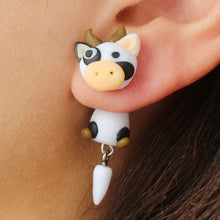Load image into Gallery viewer, Handmade Polymer Clay Animal Stud Earrings For Women Cute 3D Cartoon Colorful Jewelry Lovely Flower Panda Pig Dog Cat Stitch