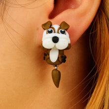 Load image into Gallery viewer, Handmade Polymer Clay Animal Stud Earrings For Women Cute 3D Cartoon Colorful Jewelry Lovely Flower Panda Pig Dog Cat Stitch