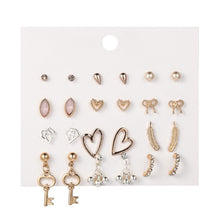 Load image into Gallery viewer, 30Pairs/set Classic Mix Round Ball Bow Elephant Heart Flower Owl Love Pearl Bead Stud Earrings Sets For Women Girl Gifts Jewelry