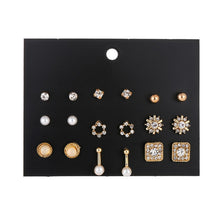 Load image into Gallery viewer, 30Pairs/set Classic Mix Round Ball Bow Elephant Heart Flower Owl Love Pearl Bead Stud Earrings Sets For Women Girl Gifts Jewelry