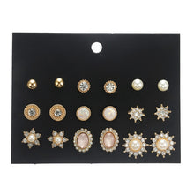 Load image into Gallery viewer, 30Pairs/set Classic Mix Round Ball Bow Elephant Heart Flower Owl Love Pearl Bead Stud Earrings Sets For Women Girl Gifts Jewelry