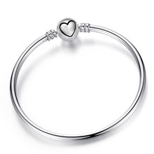 Load image into Gallery viewer, Fit Original Pandora Pulseira Charms Bracelet Black Heart Enamel Gold Clear CZ Beads Snake Base Chain for Women Jewelry DIY Gift