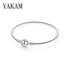 Load image into Gallery viewer, Fit Original Pandora Pulseira Charms Bracelet Black Heart Enamel Gold Clear CZ Beads Snake Base Chain for Women Jewelry DIY Gift