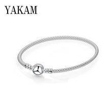 Load image into Gallery viewer, Fit Original Pandora Pulseira Charms Bracelet Black Heart Enamel Gold Clear CZ Beads Snake Base Chain for Women Jewelry DIY Gift