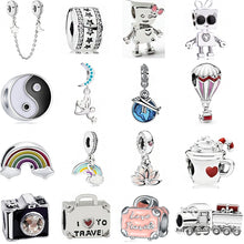 Load image into Gallery viewer, 2019 New Original Alloy Bead Holiday Travel Christmas Rainbow Charm Fit Pandora Bracelet Bangle Necklace DIY Women Jewelry Gifts