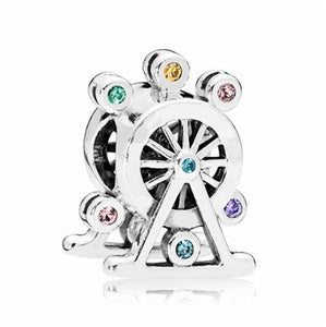 2019 New Original Alloy Bead Holiday Travel Christmas Rainbow Charm Fit Pandora Bracelet Bangle Necklace DIY Women Jewelry Gifts