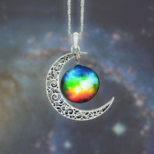Load image into Gallery viewer, Universe Starry Sky moon Jewelry Stainless Steel Silver Color NecklaceTime Gem Pendant Necklace Women/Men Gift Crystal Necklaces
