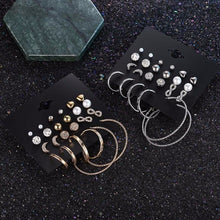 Load image into Gallery viewer, 12 double Fashion Earrings New Moon Star Geometric Earrings Women 2019 Hanging Dangle Earring Set Earing Modern Gift Jewelry