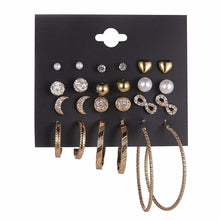 Load image into Gallery viewer, 12 double Fashion Earrings New Moon Star Geometric Earrings Women 2019 Hanging Dangle Earring Set Earing Modern Gift Jewelry