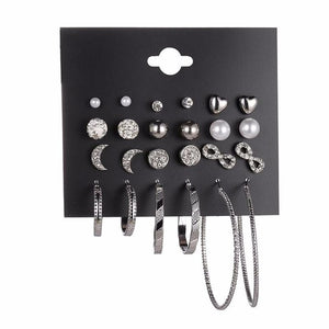 12 double Fashion Earrings New Moon Star Geometric Earrings Women 2019 Hanging Dangle Earring Set Earing Modern Gift Jewelry