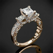 Load image into Gallery viewer, 14K Gold Princess Diamond 2 Carat Ring for Women Wedding Bizuteria pure Gemstone White Square Diamond Ring Box Jewelry females