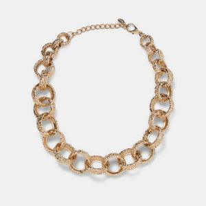 JUST FEEL ZA Chain Necklace Chokers For Women Gold Color Geometric Circles Pendant Necklaces Boho Maxi Statement Party Jewelry