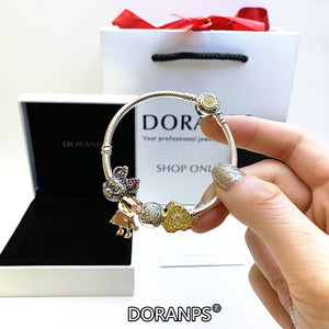 2020 Fine Jewelry doranps silver 925 charm beads for pandoras bracelet women chain bangle Jewelry Making,1pz