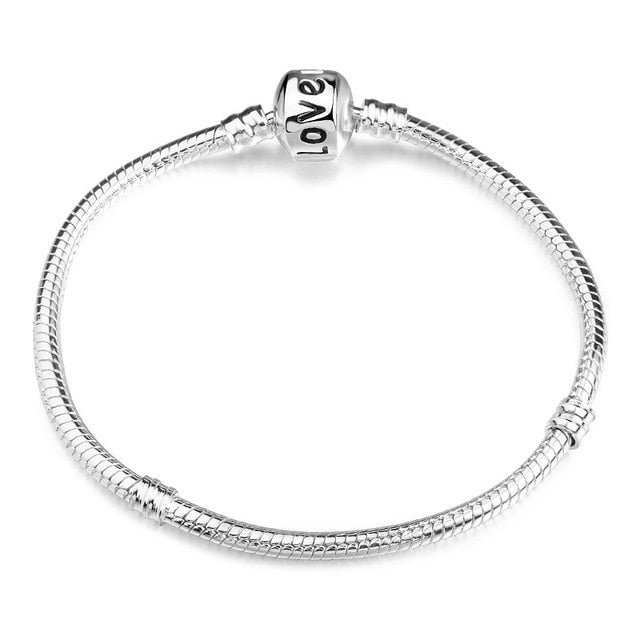 2019 New Original Charm Bracelet Rose Gold Mickey Snake Chain Fit Pan Basic Bracelets For Fashion Women Beads DIY Jewelry