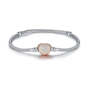 2019 New Original Charm Bracelet Rose Gold Mickey Snake Chain Fit Pan Basic Bracelets For Fashion Women Beads DIY Jewelry